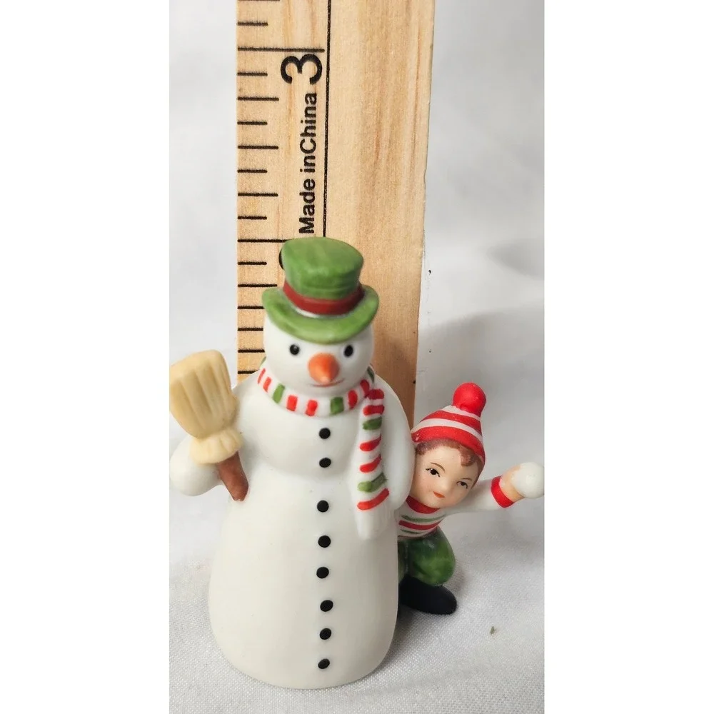 VTG G.Z.L. Snowman Figurine 2.75in White Vintage 1986 Ceramic Child Winter Decor